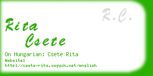 rita csete business card